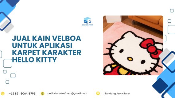Jual Kain Velboa Untuk Aplikasi Karpet Karakter Hello Kitty