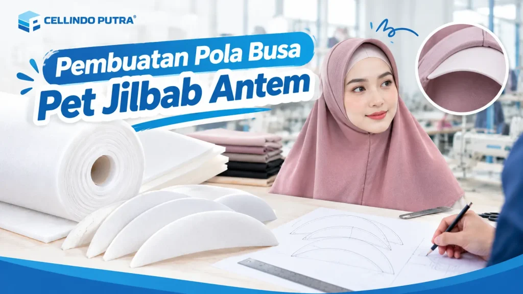 Pembuatan Pola Busa Pet Jilbab Antem